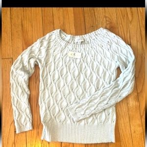 Ann Taylor Loft. Silver long sleeve sweater size Medium NWT
